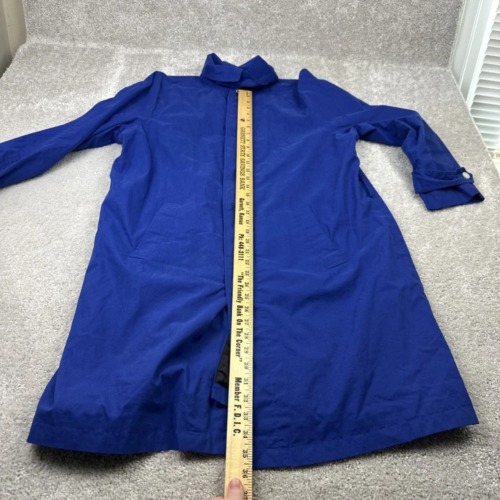 Lauren Ralph Lauren Jacket Women's 1X Dark Blue Trench Rain‎ Coat Vtg 90s Y2K